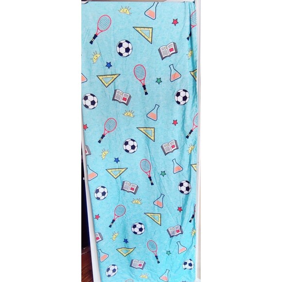 Ryans World Twin Flat Sheet Only With 1 Pillow Case Twin Bed Preowned GUC Soccer - Picture 2 of 10